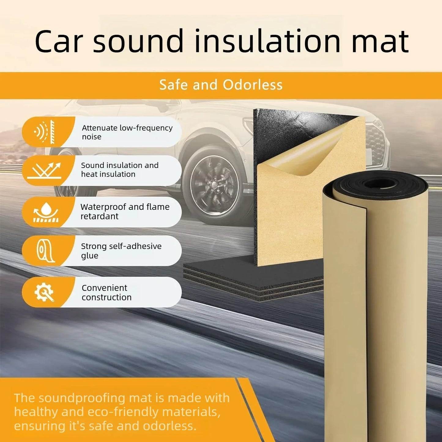 5mm XPE Foam Car Sound Deadener Mat – Hood & Door Insulation