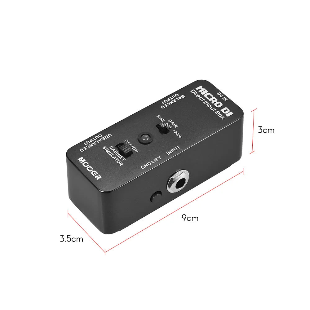 MOOER MICRO DI Cabinet Simulator Box Direct Input Pedal Full Metal