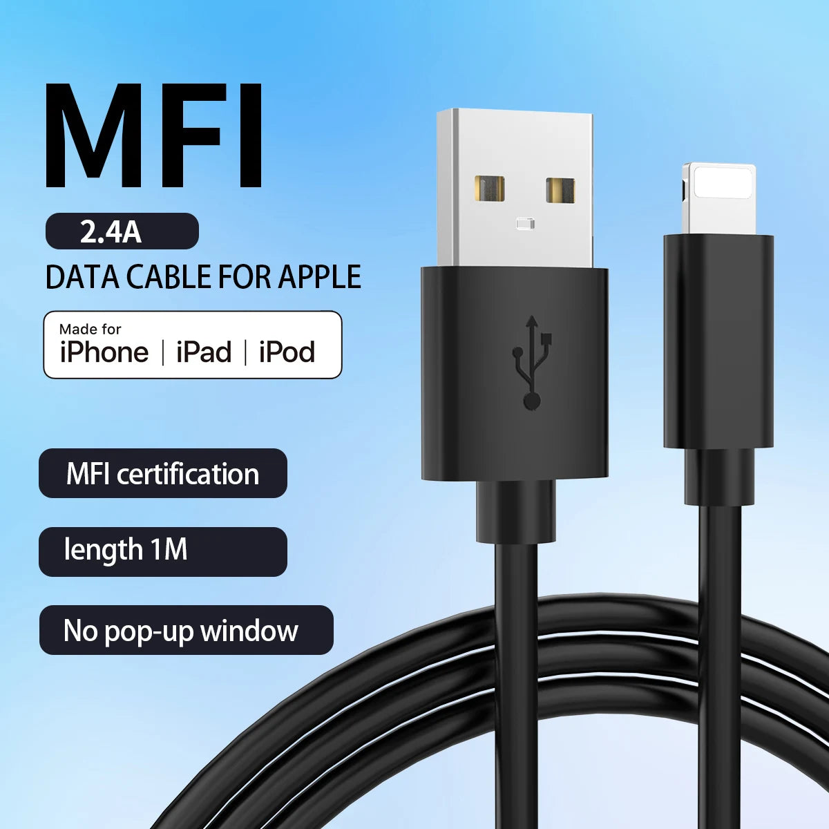 MFi Certified 3.3FT Nylon USB-A Lightning Cable for iPhone Lightning Charging Cable Peaceful Pleasures Health and Wellness 205030811 1m