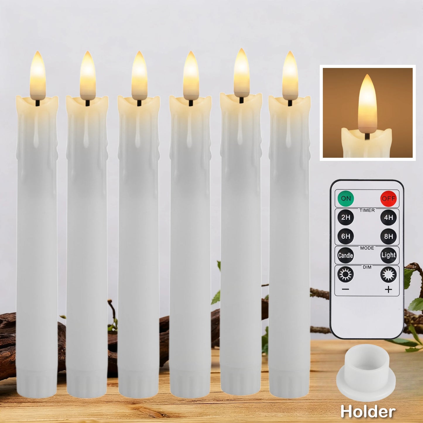 Flameless LED Taper Candles with Remote & Timer | Flickering