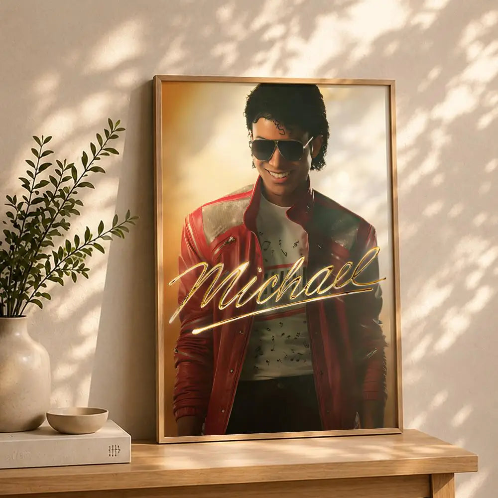 Movie-Michael Poster HD Self Adhesive Waterproof Wall Art Ideal for Home Office Dorm Bedroom Great Gift Peaceful Pleasures Health and Wellness White1 40X50cmNoframe