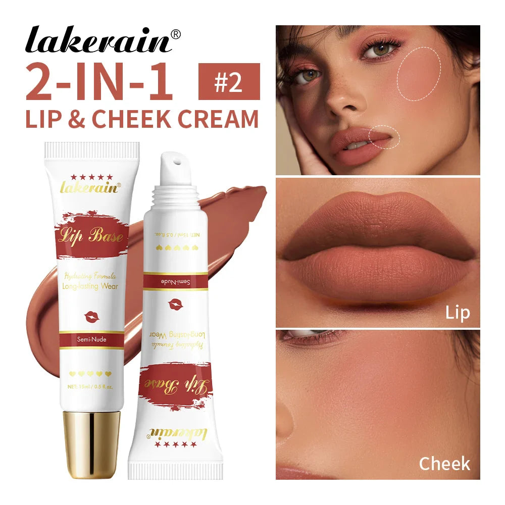 Lakerain 2-in-1 Lip & Cheek Cream | Matte Waterproof Lipstick