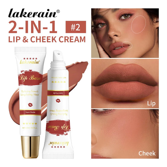 Lakerain 2-in-1 Lip & Cheek Cream | Matte Waterproof Lipstick Lip & Cheek Cream Oasis Select