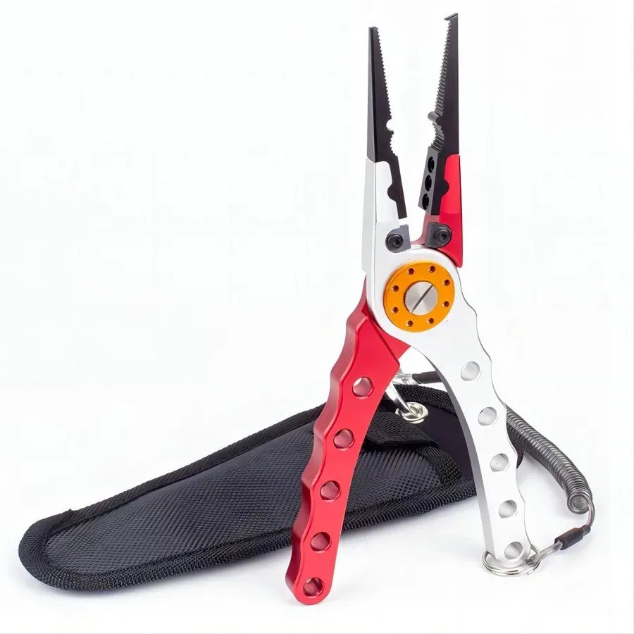 Fishing Pliers Line Cutter Multifunctional Knot Aluminum Alloy Scissors Hook Remover 150g 20CM Fishing Equipment Peaceful Pleasures Health and Wellness Red