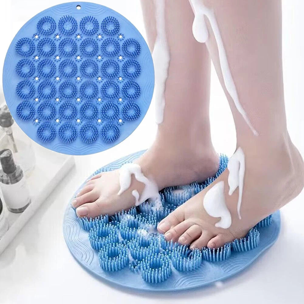Silicone Shower Foot & Back Scrubber Mat w/ Suction Cup Bath & Body Peaceful Pleasures Health and Wellness