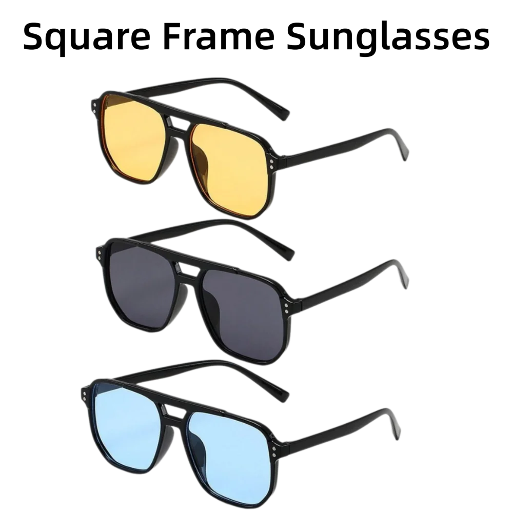 Retro Punk Square Sunglasses – UV400 Shades for Men & Women