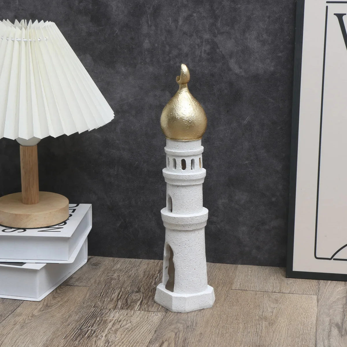 Middle Eastern Castle Moon Tower Resin Statue | Home Decor