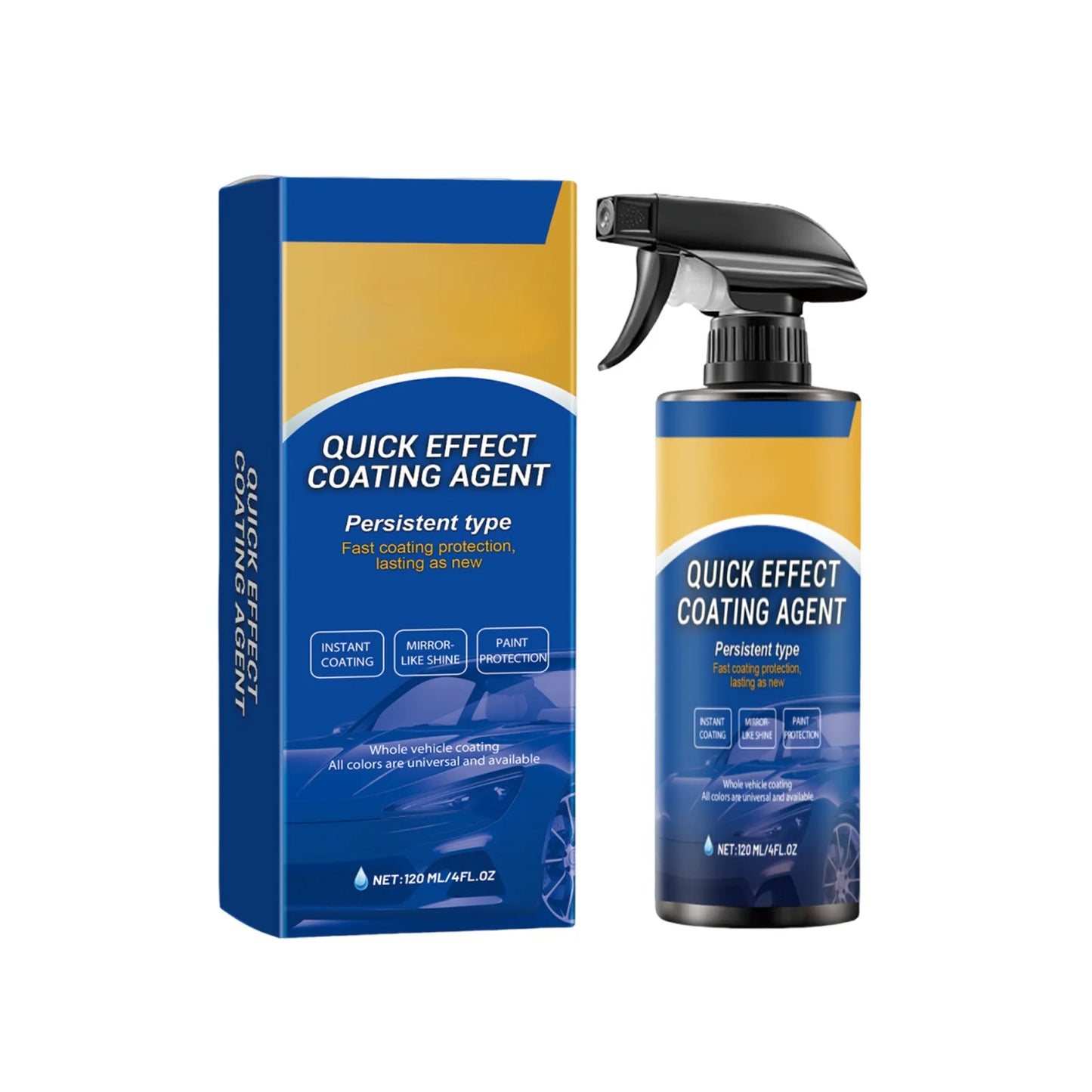 Coating Spray Quick-Dry Restores Glossy Quick Effect Coating Agent High Gloss Long Lasting Paint Protection Car Care Peaceful Pleasures Health and Wellness 120ml boxed