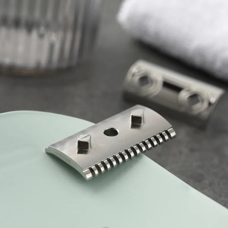2026 New Arrival！YAQI Harlequin 316 Stainless Steel Polished Safety Razor Head with 0.90mm Blade Gap Peaceful Pleasures Health and Wellness