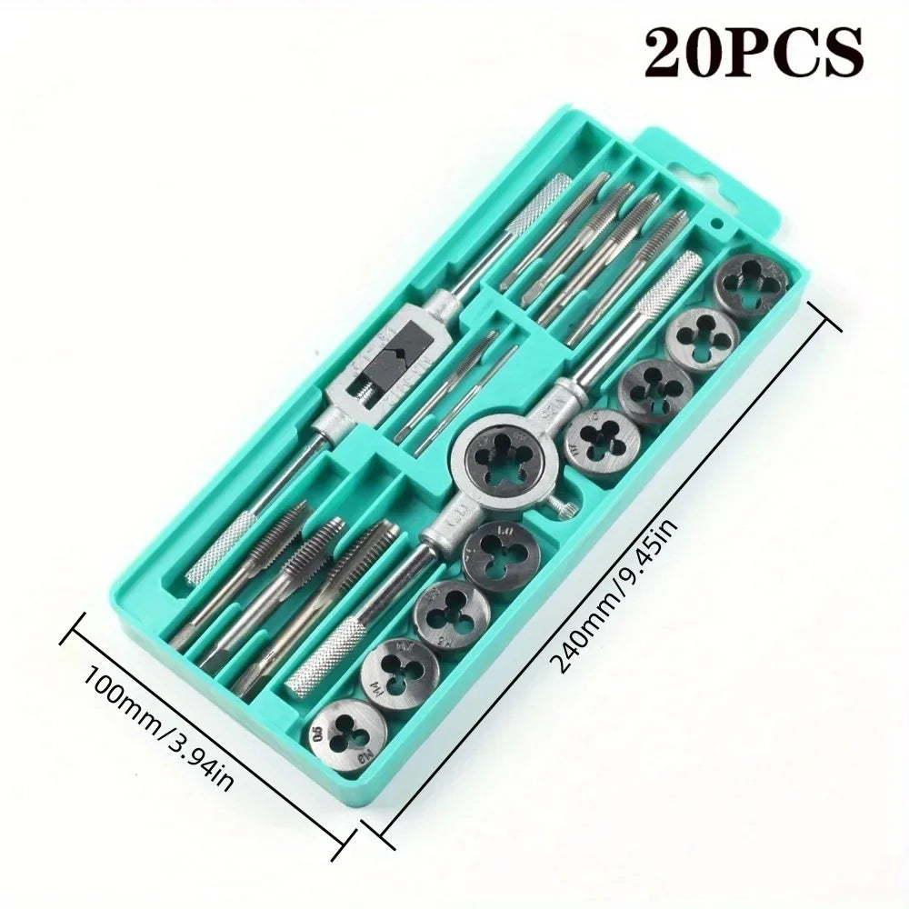 SLADE M3–M12 Tap & Die Set | 8/12/20 Pc Chrome-Vanadium