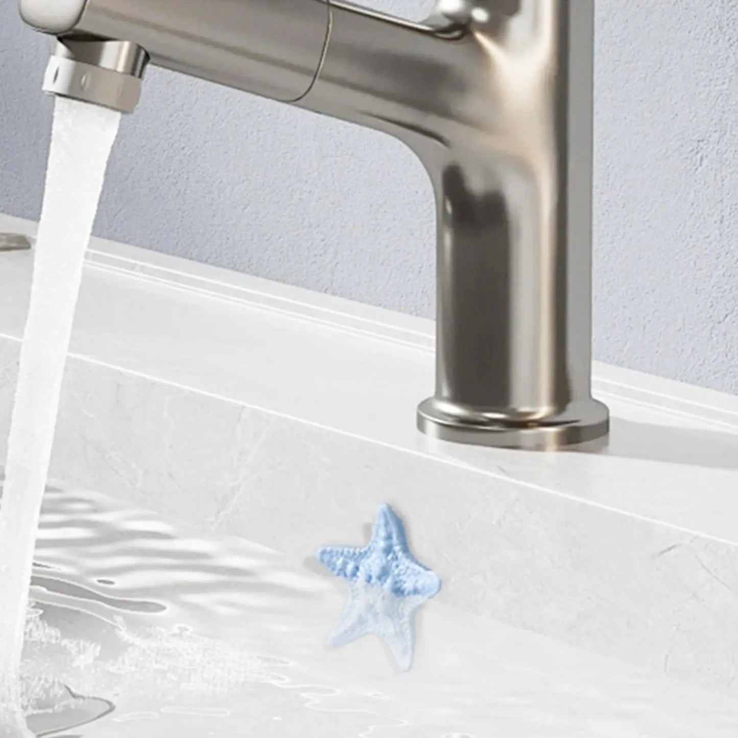 Airtight Sink Overflow Cover Starfish Shape Drain Plug to Prevent Spills & Odors, Seals Bathtub, Shower & Basin Overflow Holes Peaceful Pleasures Health and Wellness