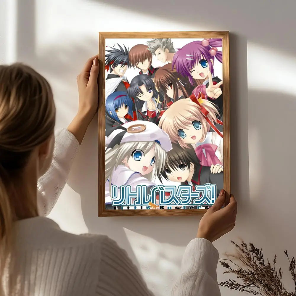 Anime L-Little Busters! Poster HD Self Adhesive Waterproof Wall Art Ideal for Home Office Dorm Bedroom Great Gift Peaceful Pleasures Health and Wellness White6 15X20cmNoframe