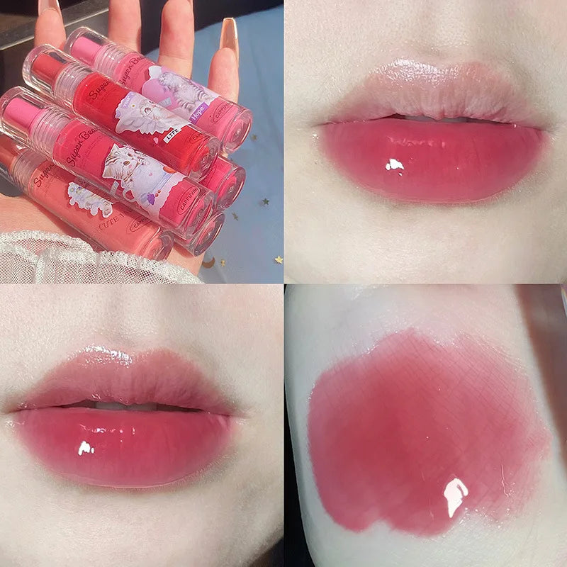 Cappuvini Cat Mirror Lip Glaze – 6 Colors, High Gloss K-Beauty
