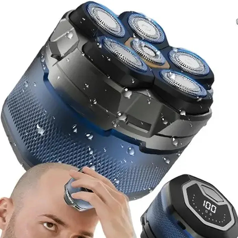 6 Head Portable Waterproof Rechargeable Shaving machine Foil Head Bald Shaver Barber Electric Shavers for Men Peaceful Pleasures Health and Wellness