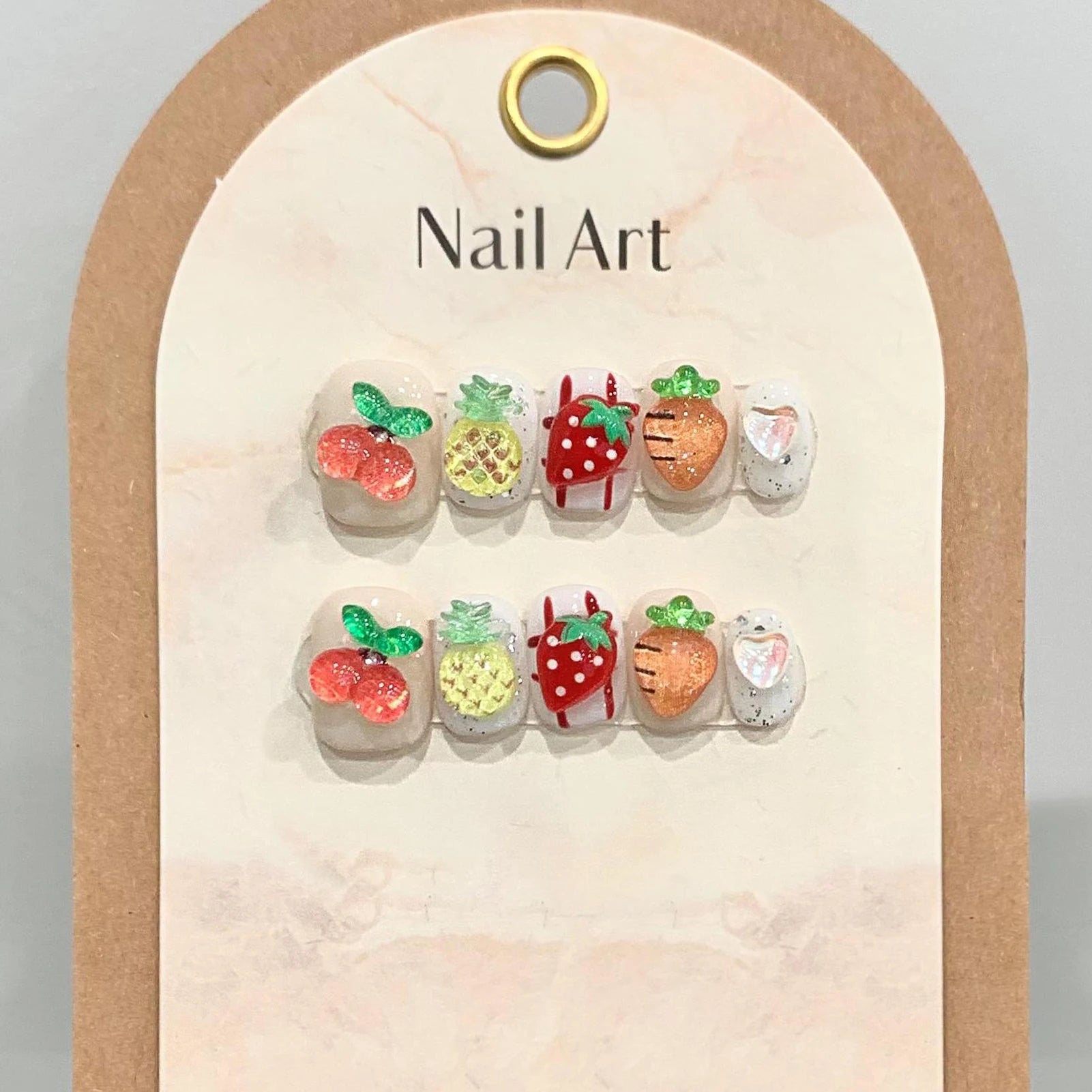 Handmade Press on Nails Summer Fruit Decor False Nails Short Cute Grapes Peaches Lemons Design Fake Nail Patches Wearable 10pcs Peaceful Pleasures Health and Wellness