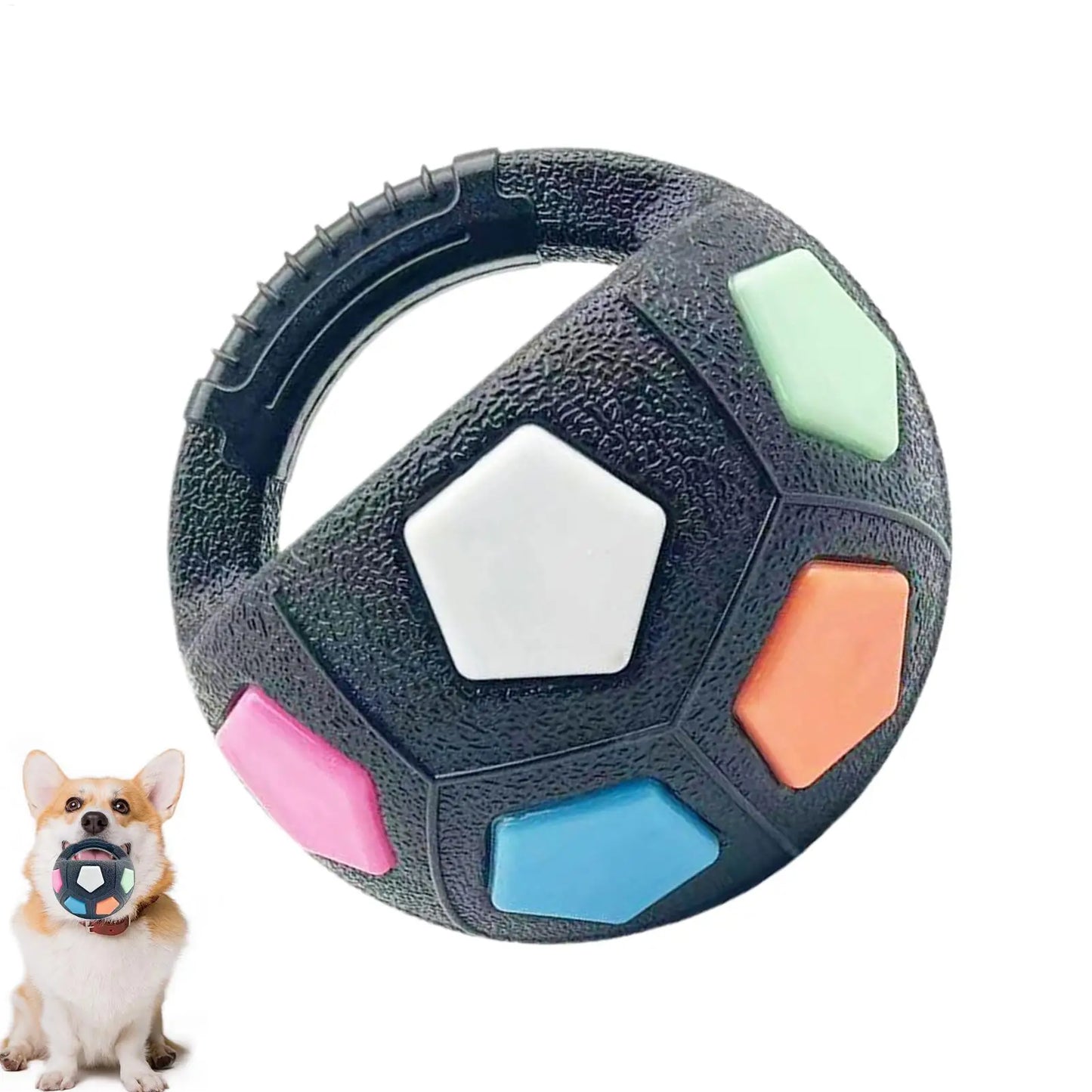 New football tennis ball shaped pet dog toys durable teething relief to accompany outdoor training squeak toys Peaceful Pleasures Health and Wellness