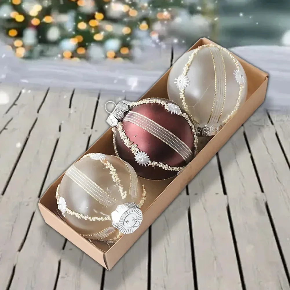 Shatterproof Christmas Ball Ornaments 8cm – Set of 3 Boxes