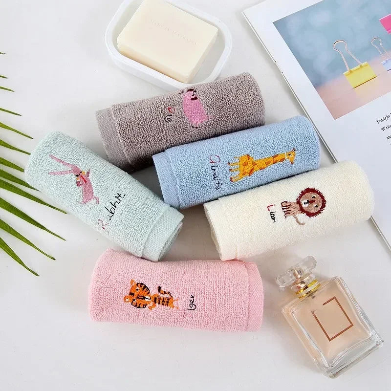 MOONBIFFY Cotton Baby Washcloths | Cartoon Newborn Bath Towel