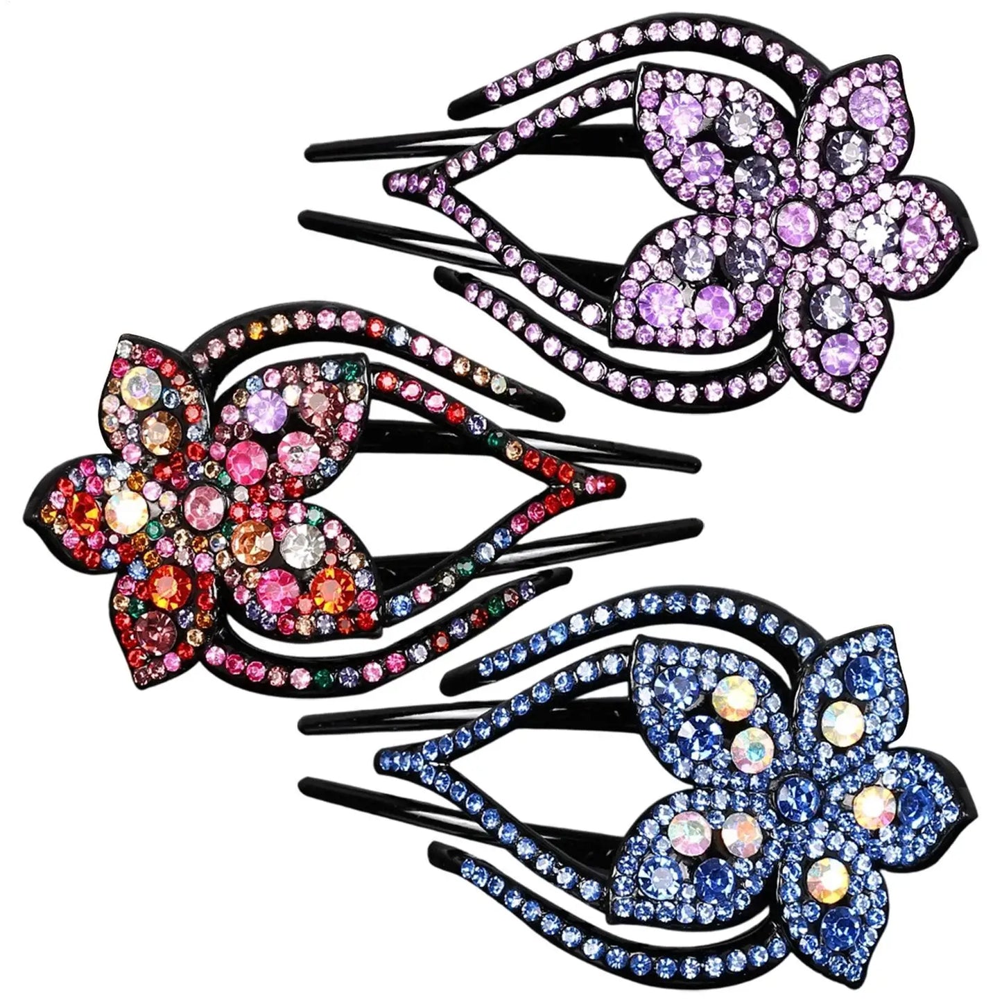 Crystal Flower Duckbill Hair Clip – Rhinestone Barrette for Women