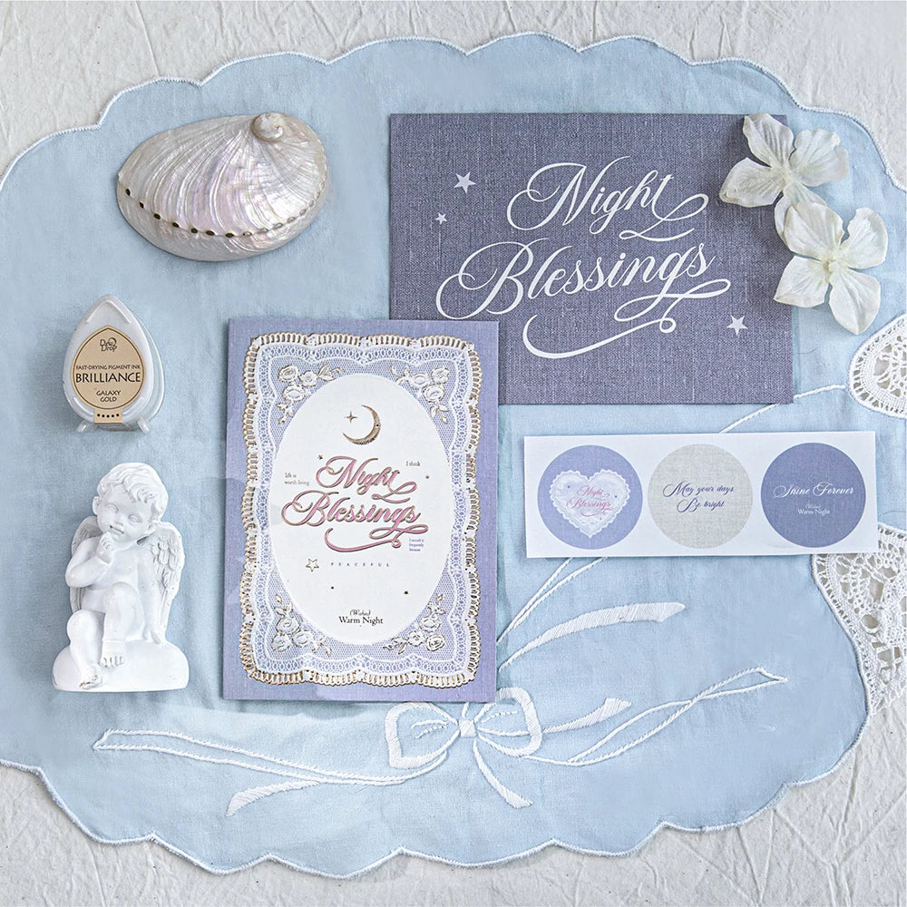 Stamping Relief Greeting Card&envelope Lace Poetry Series High-end