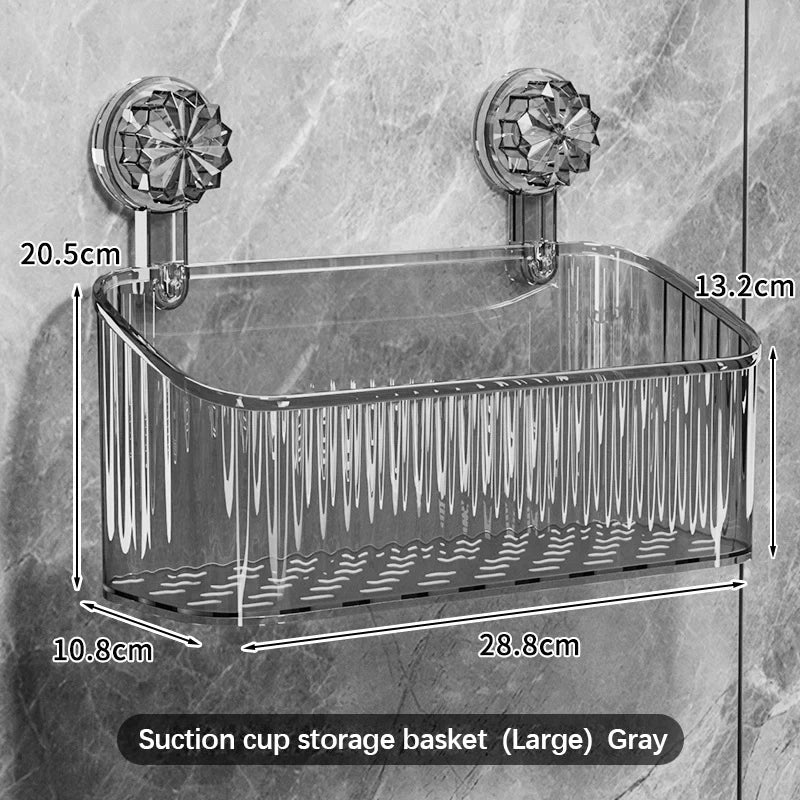 Suction Cup Shower Caddy Shelf – No Drill Wall Organizer
