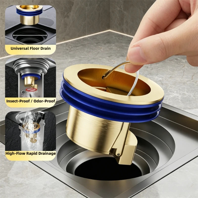 Toilet Shower Copper Floor Drain Core Anti Odor and Insect Repellent Device Springboard Self Sealing Core Bathroom Accessories Peaceful Pleasures Health and Wellness