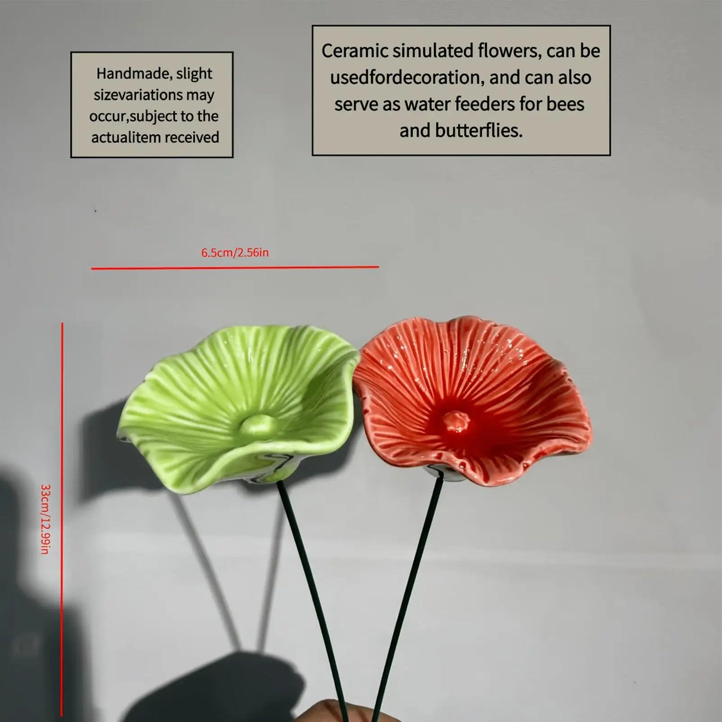4-Pack Ceramic Bee Watering Station | Flower Garden Feeder