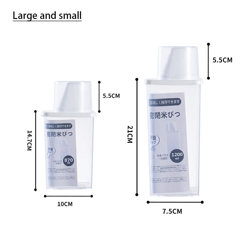 1/2Pcs Moisture-proof & Insect Proof Storage Box for Sealed Storage of Miscellaneous Grains Plastic Clear Coarse grain Oat Jar Peaceful Pleasures Health and Wellness 2pcs