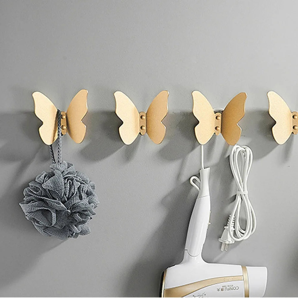 Butterfly Aluminum Alloy Wall Hook | Frosted Decorative Hook Decorative Wall Hook Peaceful Pleasures Health and Wellness