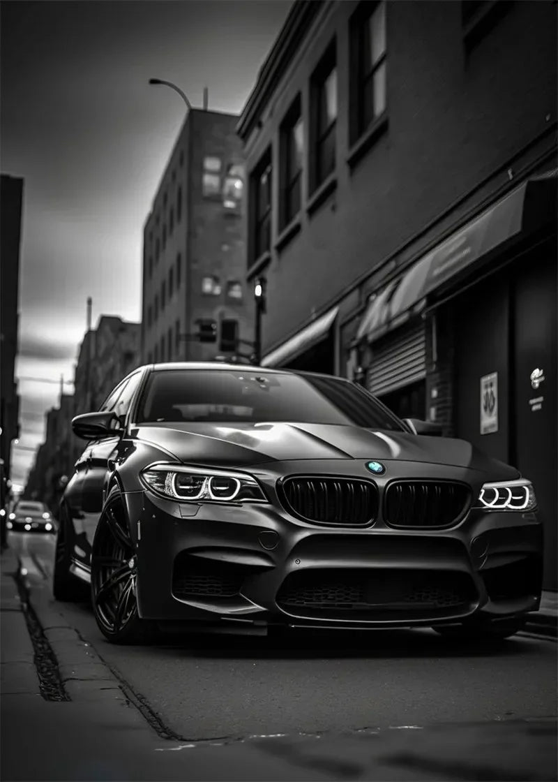 Black and white luxury car canvas super car canvas mural painting living room home aesthetics wall decoration art Peaceful Pleasures Health and Wellness 21 55x75cm
