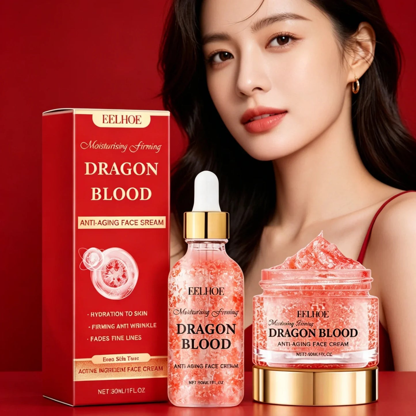 EELHOE Dragon Blood Cream Set – Anti-Aging Firming Serum