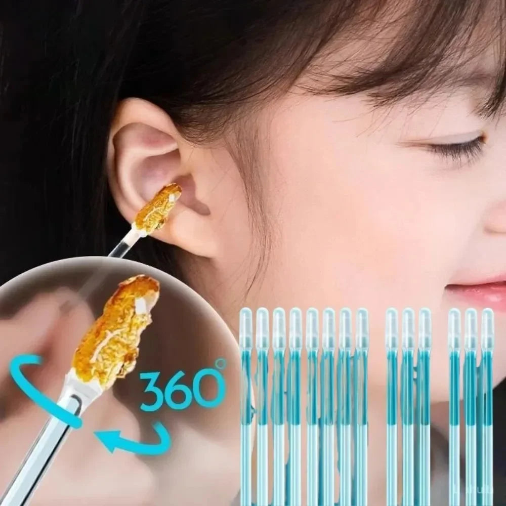Disposable Sticky Ear Swabs Pick Reusable Ear Cleaner Soft Silicone Ear Wax Removal Tool Earwax Remover For Olders Adult Kid Peaceful Pleasures Health and Wellness