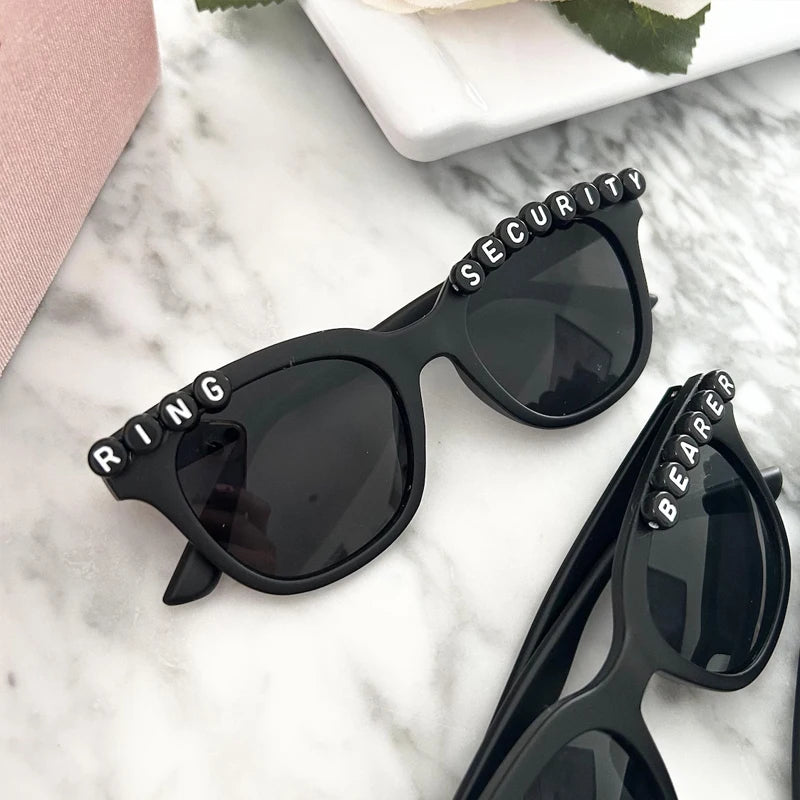 Page Boy Black Square Sunglasses | Ring Bearer Gift for Boys