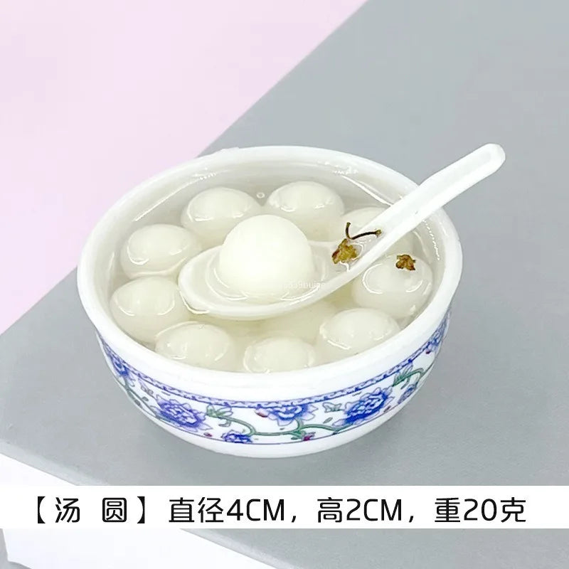 1PCS 4cm Miniature Chinese Desserts Dollhouse Bowl Desserts Food Mini Pretend Food Doll Kitchen Decor Accessories Home Kawaii Peaceful Pleasures Health and Wellness