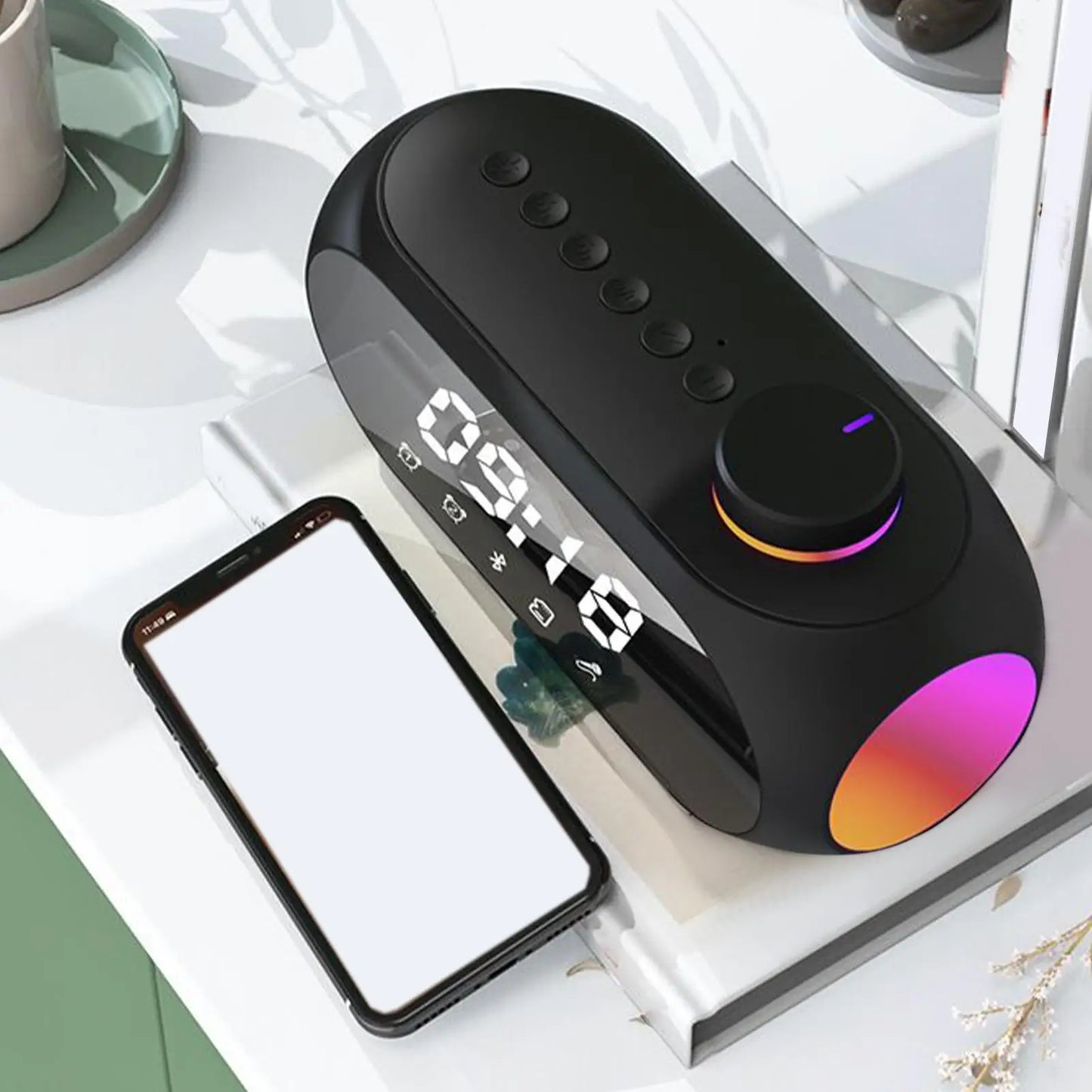 Smart Alarm Clock with Bluetooth Speaker & LED Night Light Bluetooth Alarm Clock Peaceful Pleasures Health and Wellness