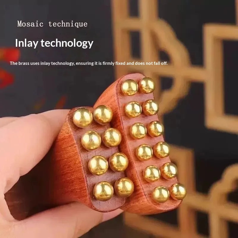 Brass Gold Bead Facial Massage Tool – Jawline Contour Roller