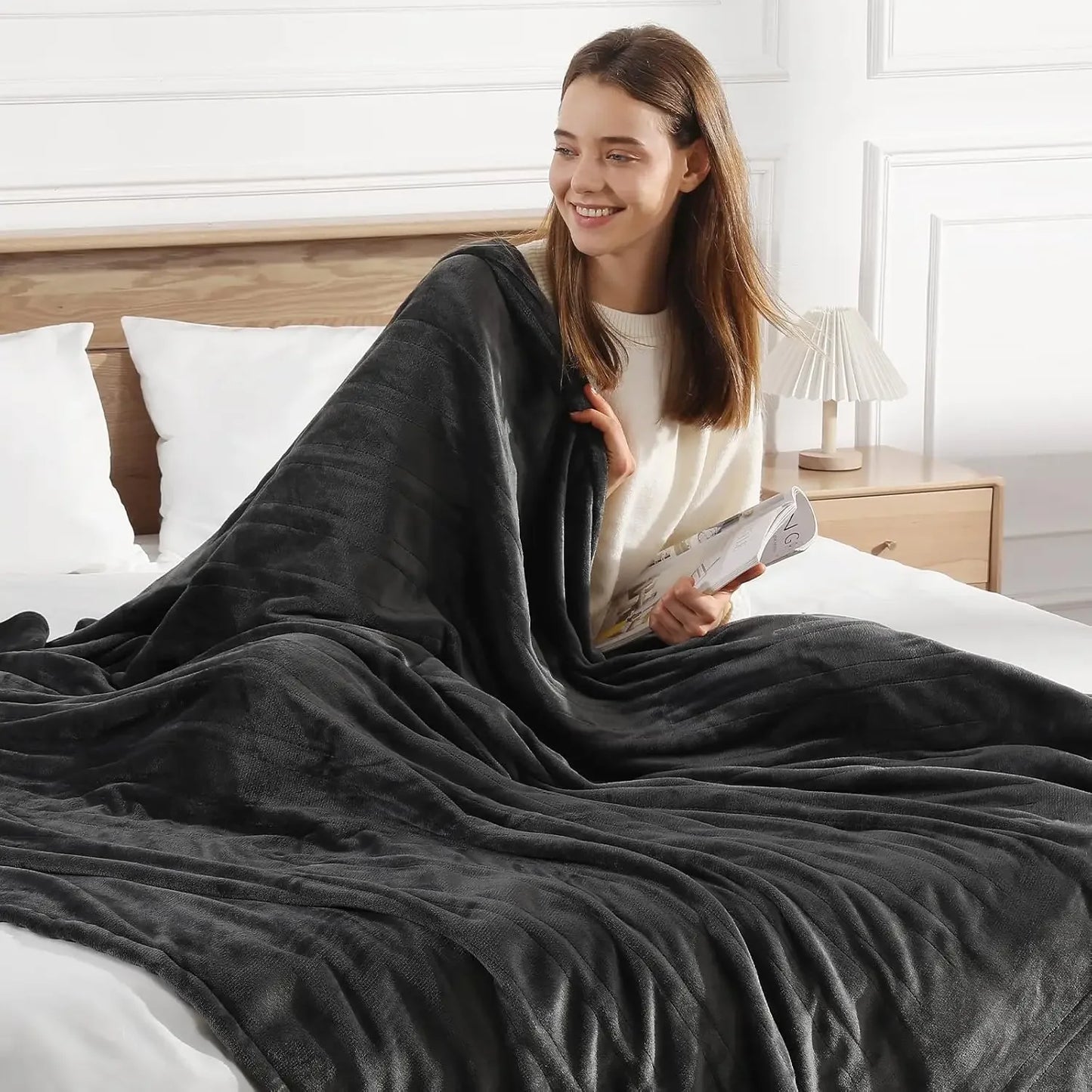 Queen Size Electric Heated Blanket with Dual Controllers, 5 Heat Levels, Auto Off & Machine Washable Peaceful Pleasures Health and Wellness United States