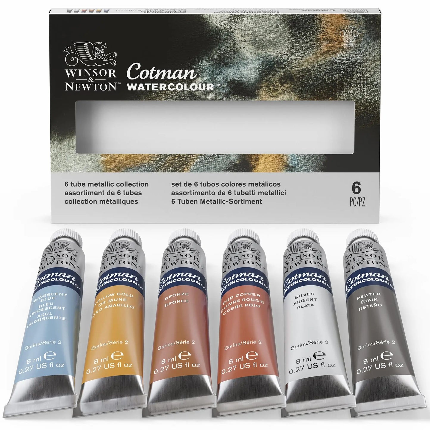 Winsor Newton Cotman Watercolor Paint 6 Metallic Colors 0 27-oz Tubes