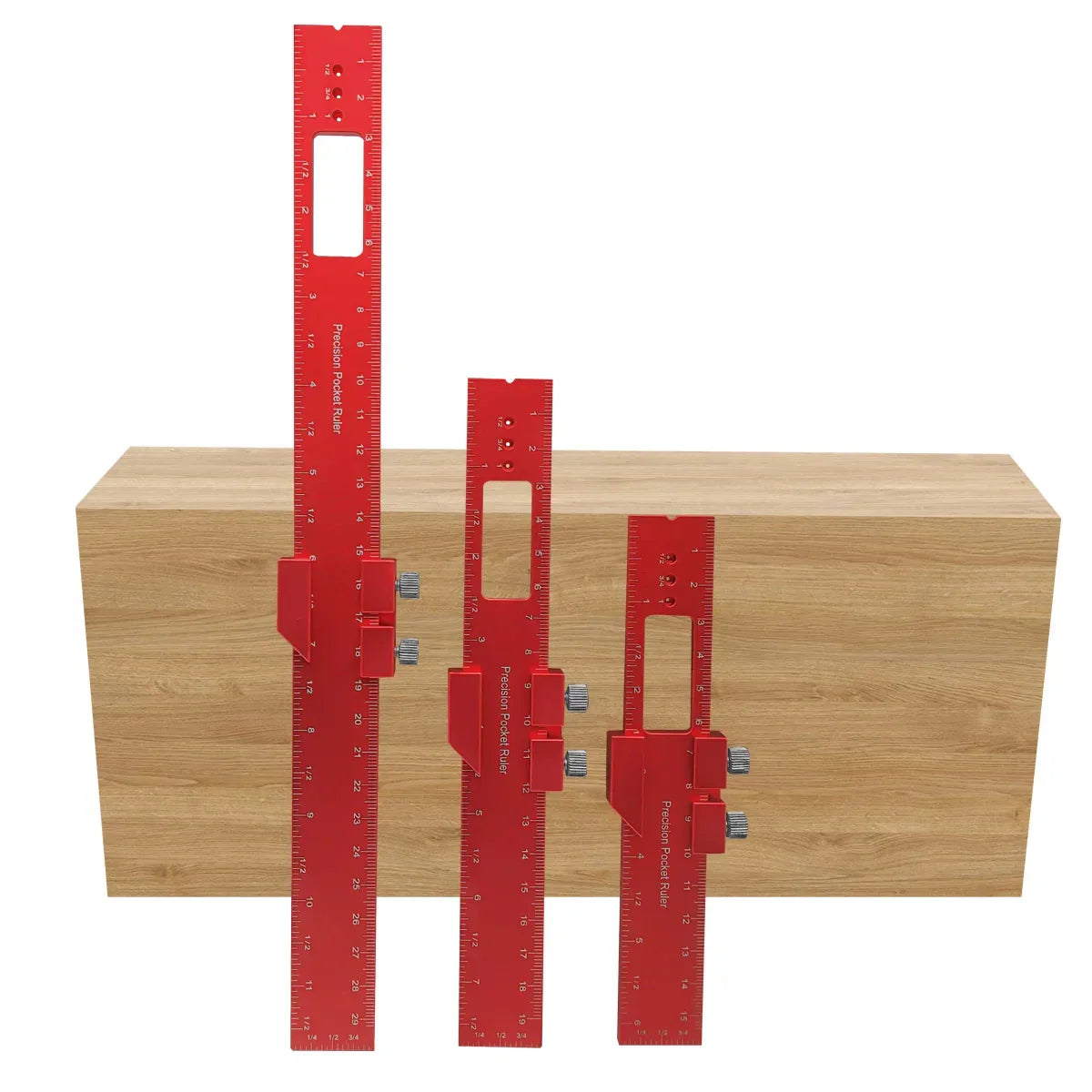 Aluminum Precision Pocket Ruler T-Track Slide Stop Inch & Metric