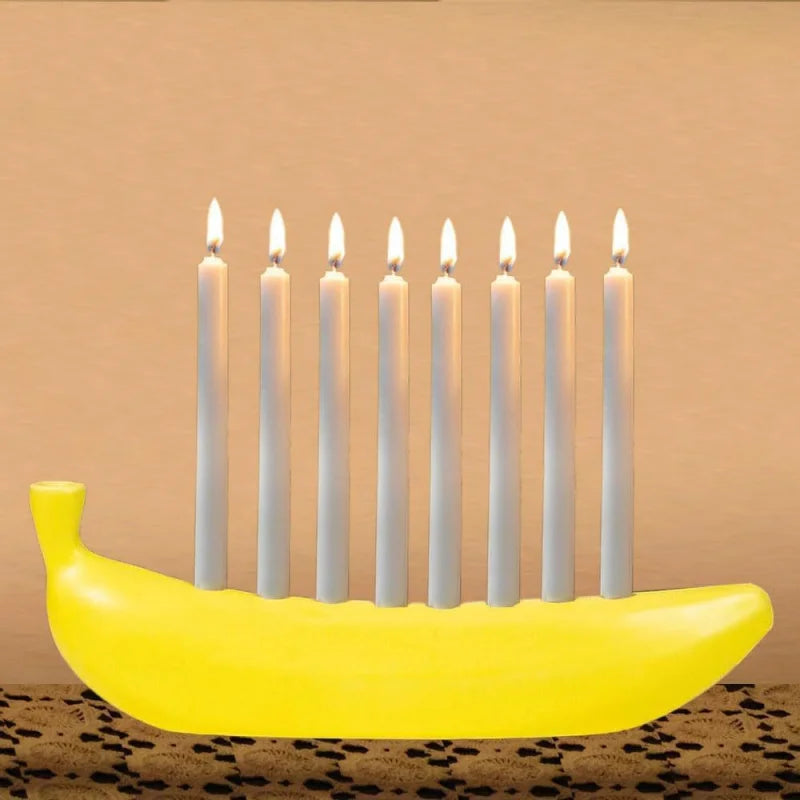 Cross border Creative Fun New Portable Banana Candle Holder Banana Theme Candlestick Peaceful Pleasures Health and Wellness