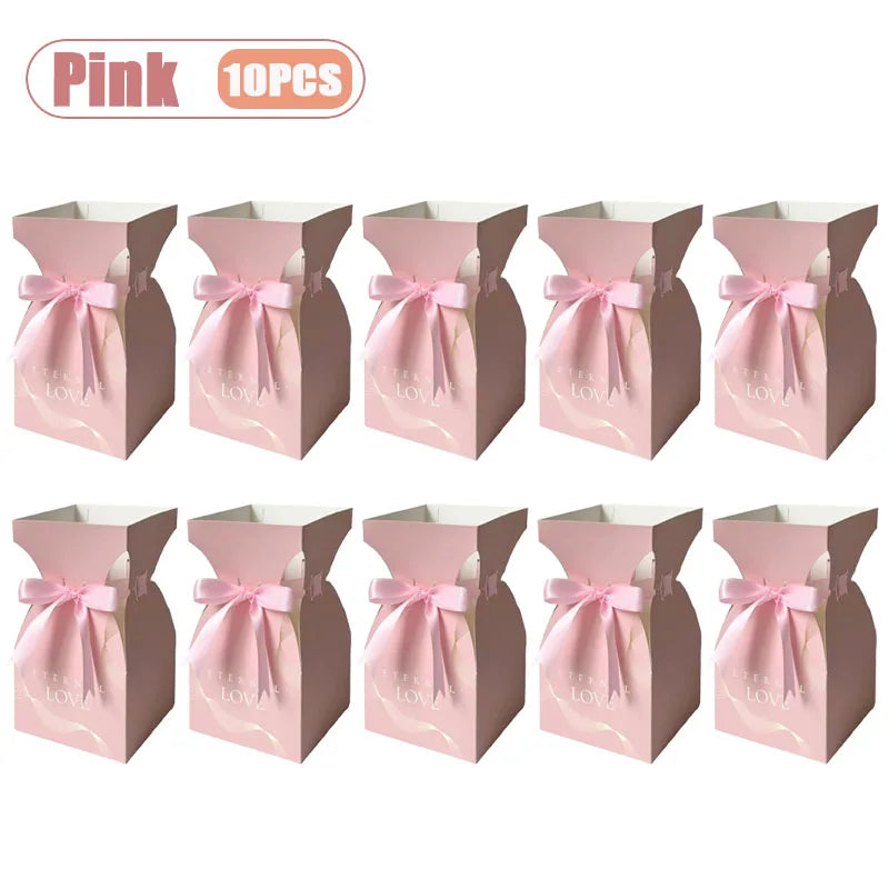Flower Gift Box Bouquet Wrap with Handle – 10–40 Pack