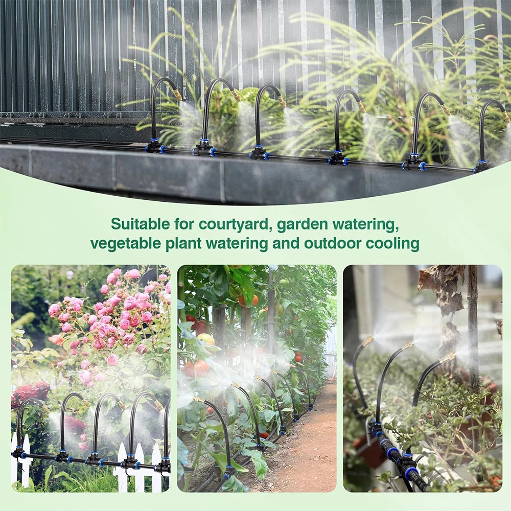 30M-5M DIY Free Bending Universal Sprayer Kit 8mm Hose Patio Misting Cooling System for Garden Plant Fogging Watering Irrigation Peaceful Pleasures Health and Wellness