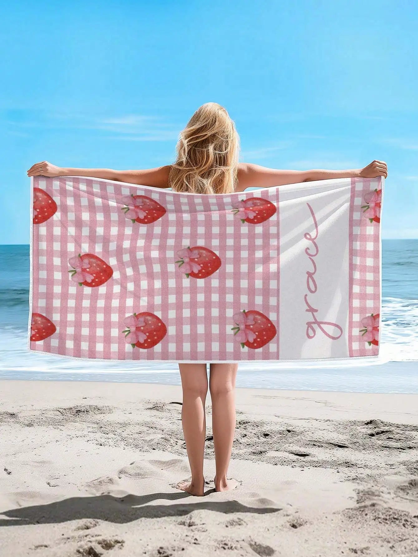 Custom Name Beach Towel | Soft Quick-Dry Personalized Gift Personalized Beach Towel Peaceful Pleasures Health and Wellness