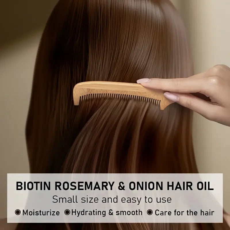 YUITIKUE Biotin Rosemary Onion Hair Oil - Repair Dry Split Broken Hair Damaged by Dye Perm Heat Protect Peaceful Pleasures Health and Wellness