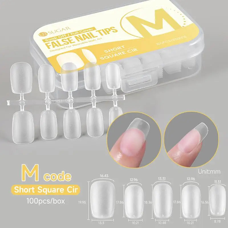 100/420Pcs Matte Soft Gel Tips Full Cover False Nail Tips Press On Acrylic Nails Short Almond Coffin Artificial Nails Extension Peaceful Pleasures Health and Wellness 100Pcs M Yellow