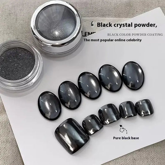 Black Crystal Coated Glitter Sequin Highlight Shine Nail Charm Nail Decoration Nail Salon Manicure Supplies Peaceful Pleasures Health and Wellness