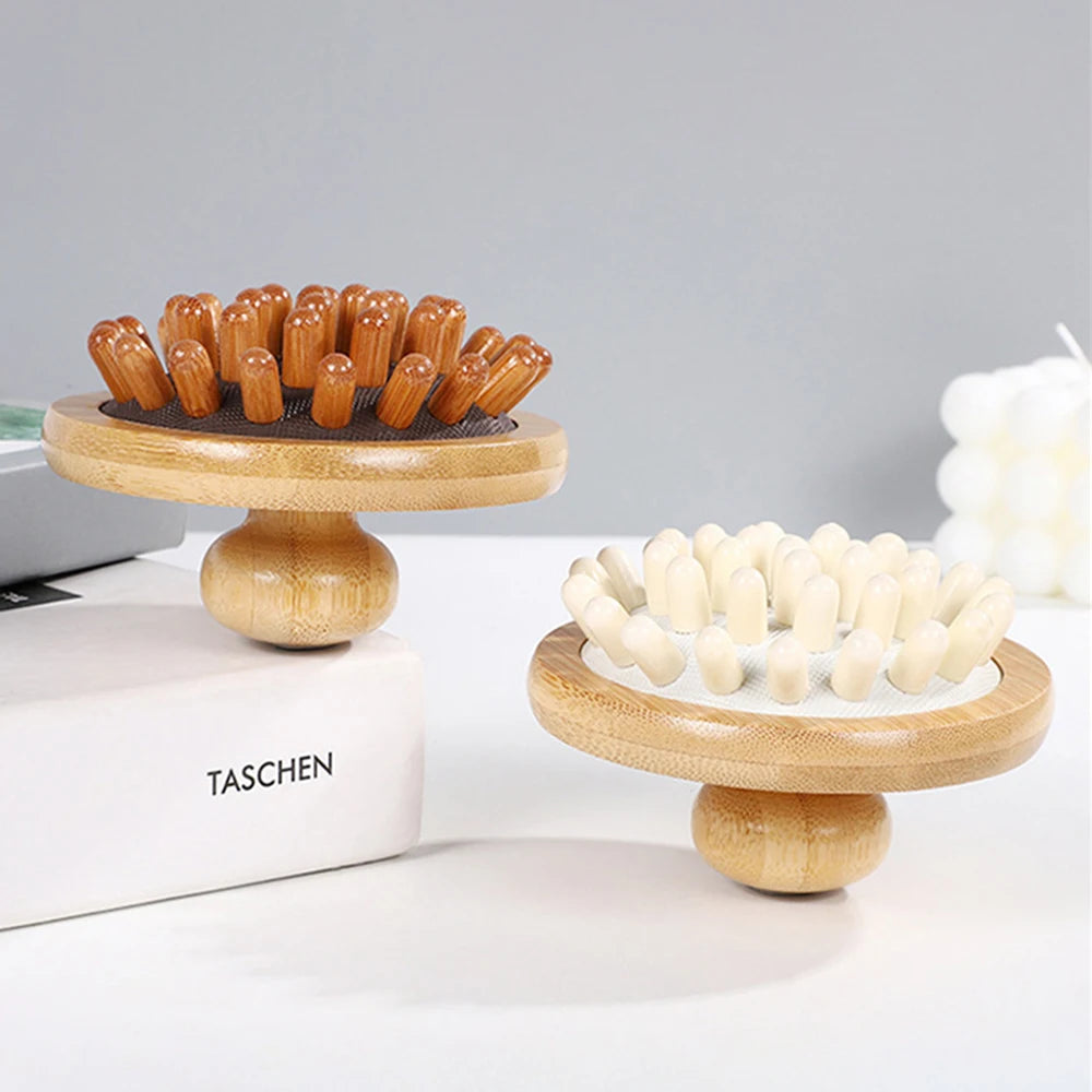 Air cushion massage brush cervical head acupoint massager wooden manual massage tool Peaceful Pleasures Health and Wellness
