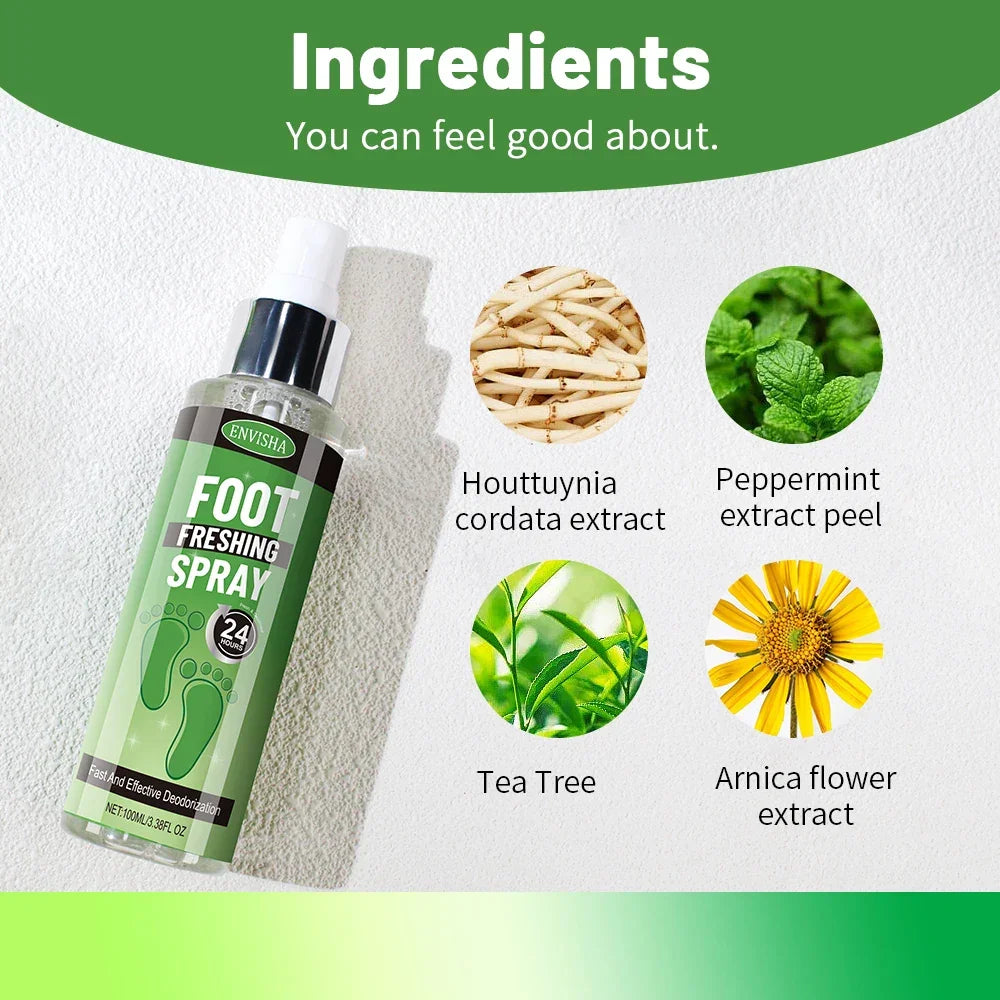 ENVISHA Foot Care Refreshing Spray – Odor Control & Moisture Relief 100ml Foot Care Peaceful Pleasures Health and Wellness