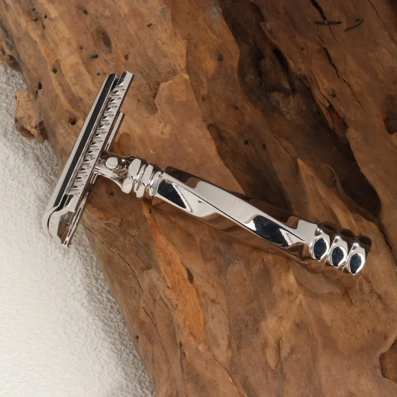 Yaqi Cerberus Stainless Steel Safety Razor 0.65mm Blade Gap 77mm Handle for Smooth Shaving Experience Peaceful Pleasures Health and Wellness