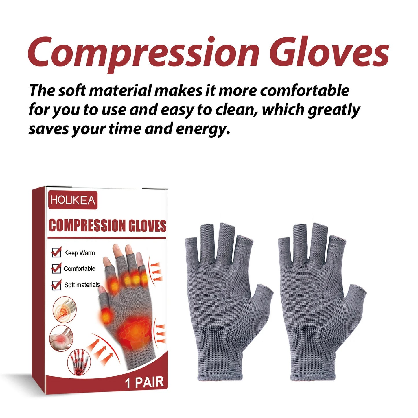 Half Finger Arthritis Compression Gloves – Pain & Joint Relief